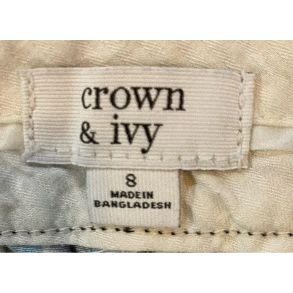 Crown‎ & Ivy Womens Elephant Print Shorts Green Navy Blue  Size 8 - Picture 6 of 7